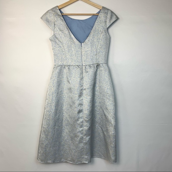 NWT Dessy Collection Bateau Neck Cap Sleeve Cocktail Dress Cloudy Gold 4 - Picture 10 of 13